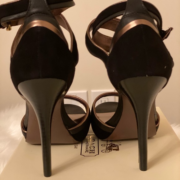 Brand New Coach Sued and Sheepskin Leather Peep Toe Pumps - Picture 9 of 9